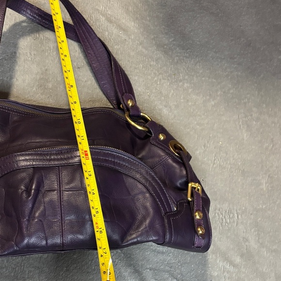B. Makowsky Deep Purple Leather Shoulder Bag - Picture 9 of 12